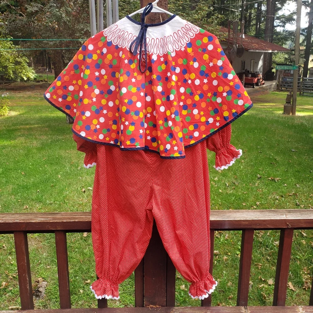 VINTAGE Kids Homemade Clown / Wacky Halloween Costume (3 Piece)